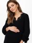 ONLY MATERNITY zwangerschapsjurk OLMXENIA met kant zwart Dames Acryl V-hals XXL - Thumbnail 1