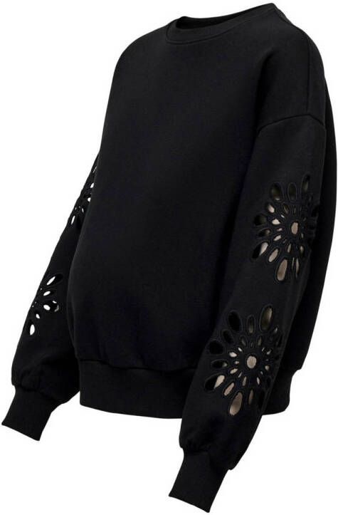 ONLY MATERNITY zwangerschapssweater OLMWINNIE met open detail zwart Trui XXL