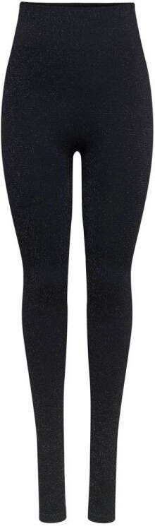 ONLY naadloze legging ONLVICKY met lurex zwart