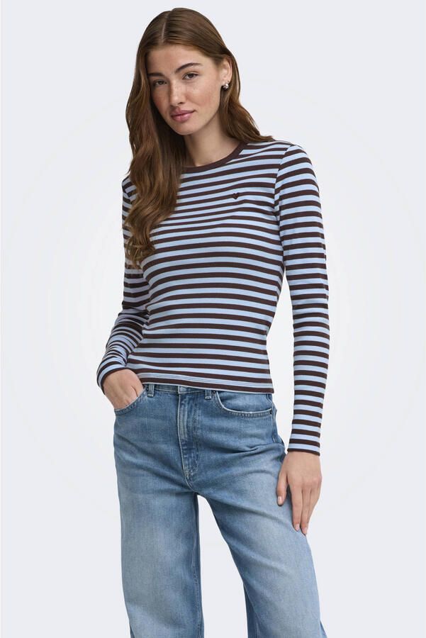 Only Regular fit shirt met lange mouwen van katoenmix model 'VAL'