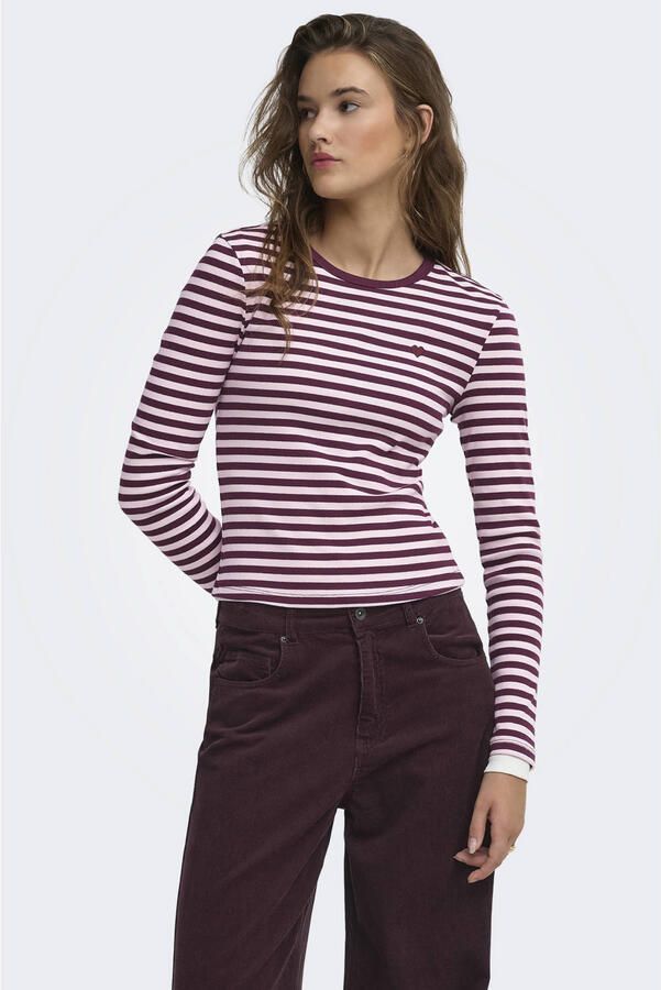 Only Regular fit shirt met lange mouwen van katoenmix model 'VAL'