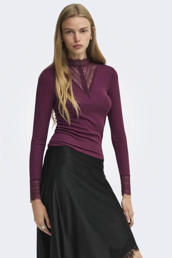 Only Slim fit shirt met lange mouwen van viscosemix model 'TILDE'