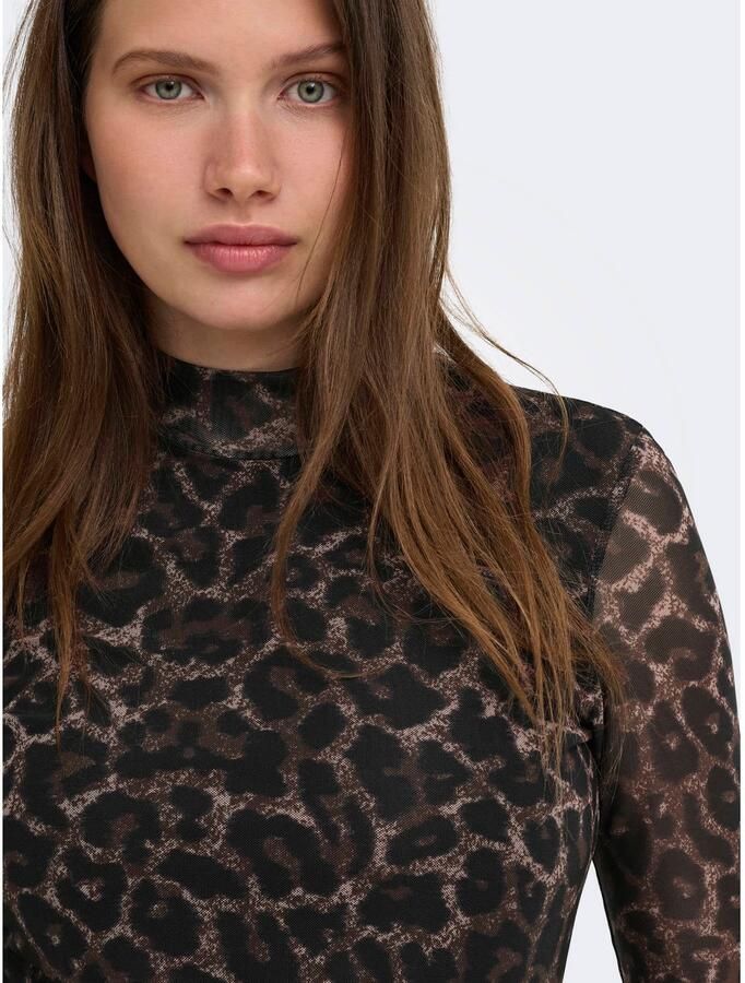 ONLY aansluitende top met stippen bruin - Foto 2