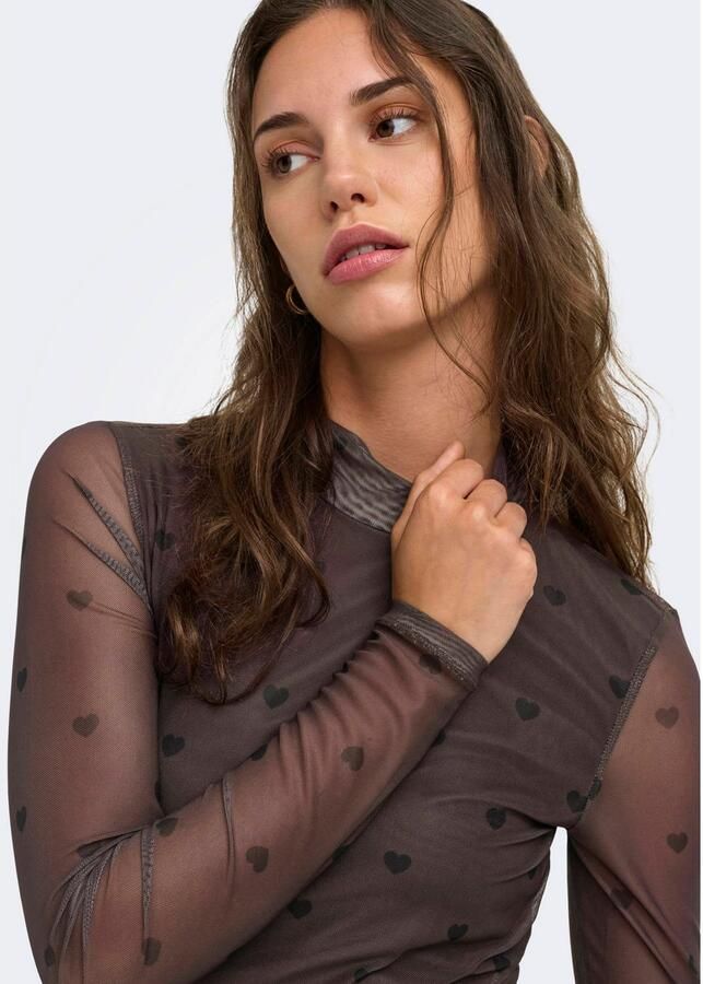 Only Slim fit shirt met lange mouwen met all-over motief model 'ERICA'