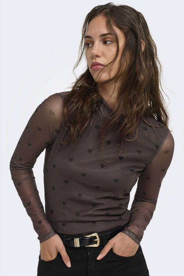 Only Slim fit shirt met lange mouwen met all-over motief model 'ERICA' - Foto 2