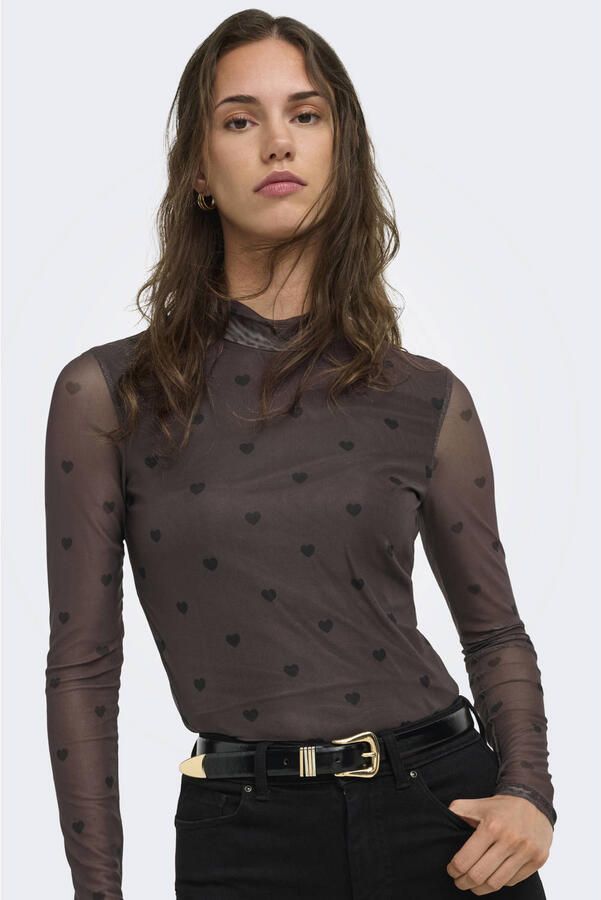 Only Slim fit shirt met lange mouwen met all-over motief model 'ERICA' - Foto 3