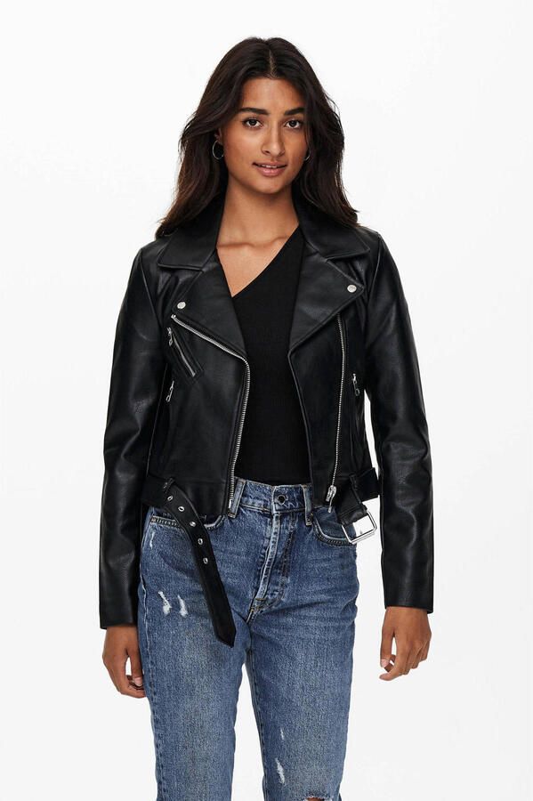 Only Onlvera Faux Leather Biker CC OTW 15232135 Black Dames - Foto 2