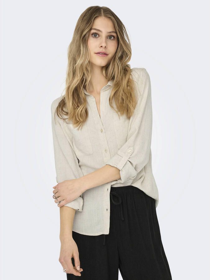 Only Blouse met lange mouwen ASMIN-SIESTA LS LINEN BL SHIRT PNT - Foto 2