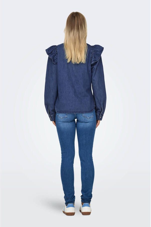 Only Overhemd ONLINDIGO LIFE LS FRILL DB DNM QYT 15297988 - Foto 2