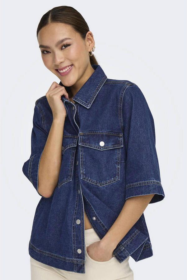 ONLY blouse dark blue denim