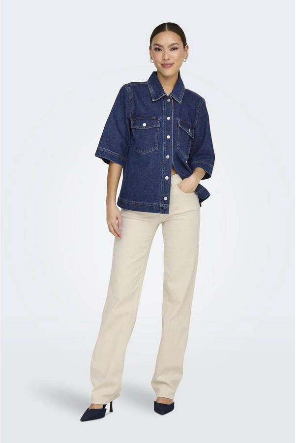 ONLY blouse dark blue denim - Foto 2