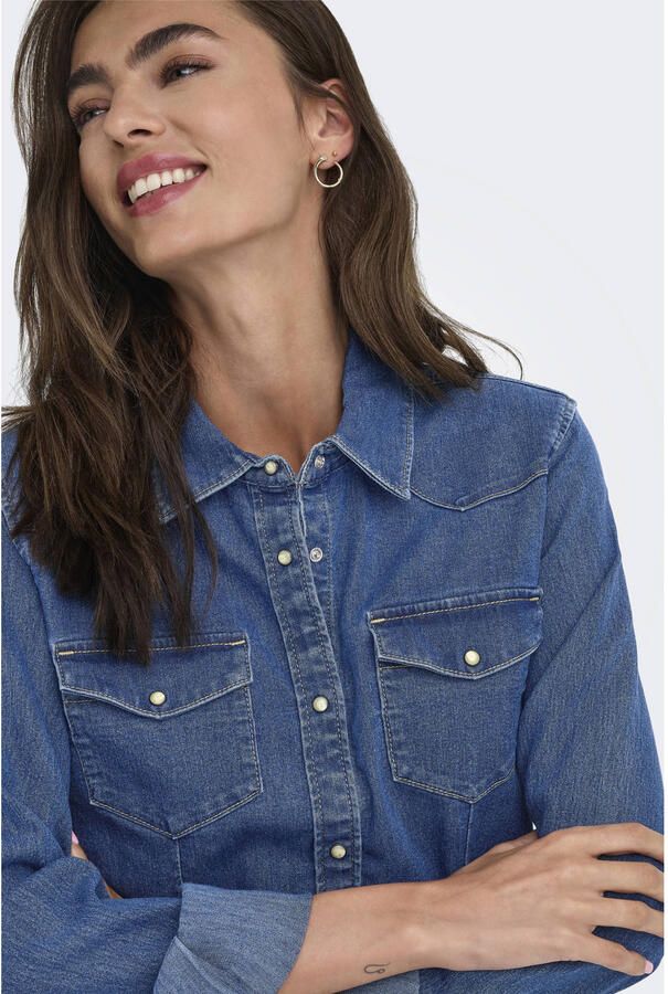 ONLY blouse medium blue denim - Foto 3