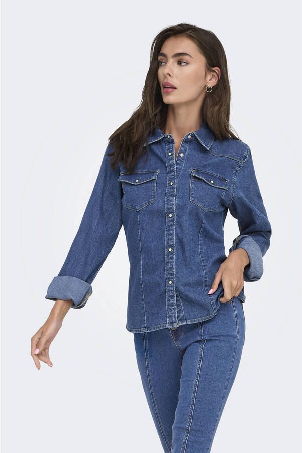 ONLY blouse medium blue denim