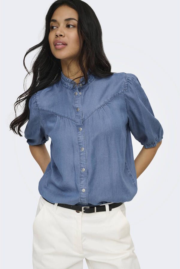 ONLY blouse medium blue denim - Foto 3
