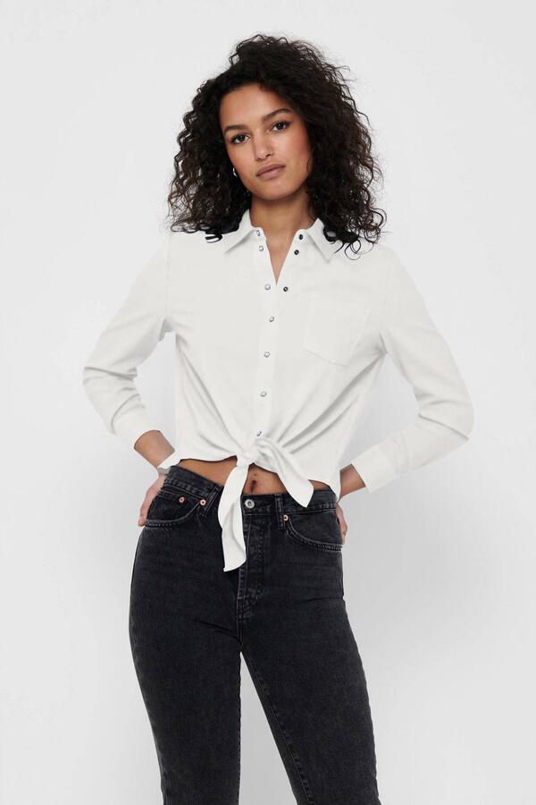 Only Overhemdblouse ONLLECEY LS KNOT SHIRT NOOS WVN - Foto 2