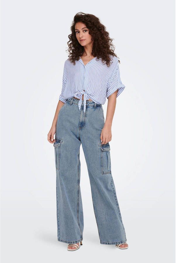 Only Regular fit overhemdblouse van pure viscose model 'PAULA LIFE' - Foto 3