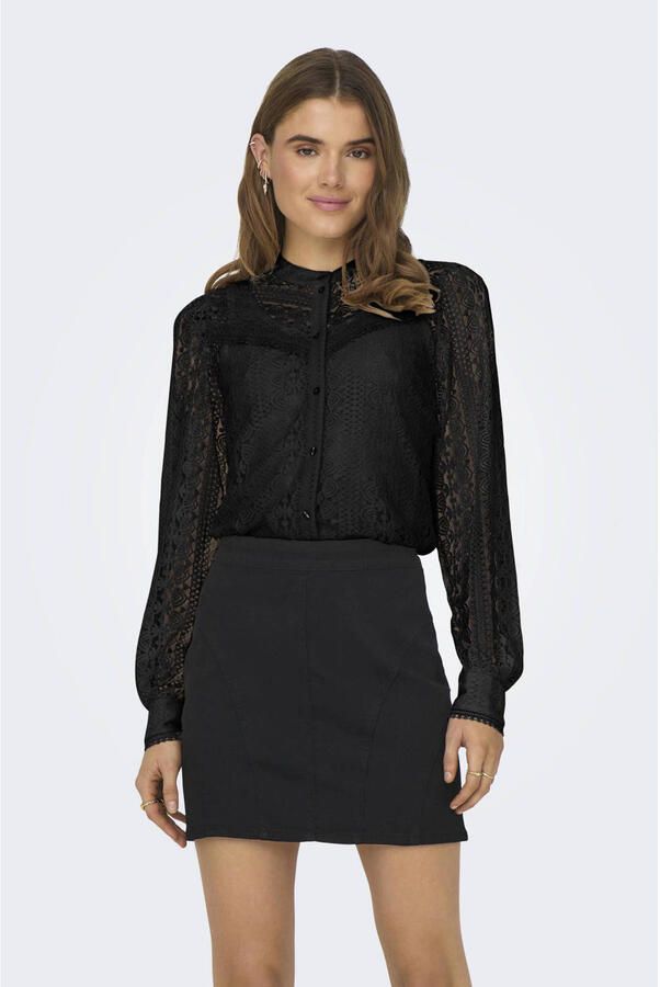 Only Regular fit blouse van transparant kant model 'REBA'