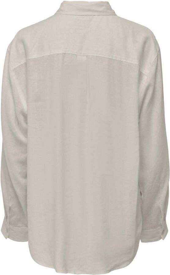 Only Blouse van een mix van linnen en viscose met borstzak model 'TOKYO' - Foto 3