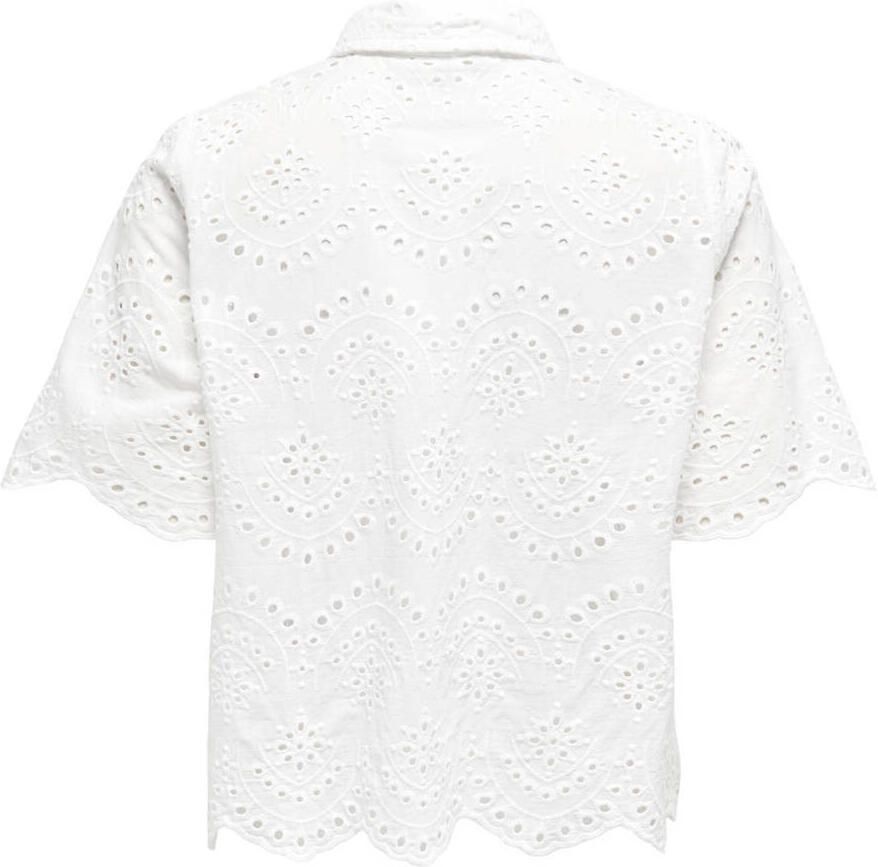 Only Regular fit overhemdblouse met broderie anglaise model 'VALAIS' - Foto 2