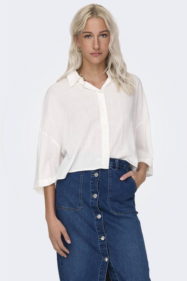 Only Korte overhemdblouse van pure viscose model 'ASTRID'