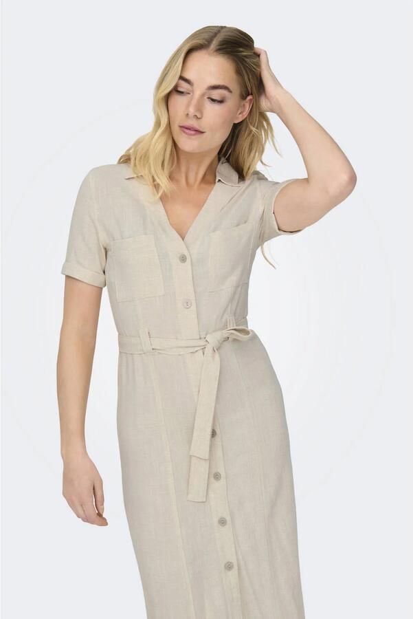 Only Getailleerde vrijetijdsjurk van een mix van viscose en linnen model 'SIESTA' - Foto 2