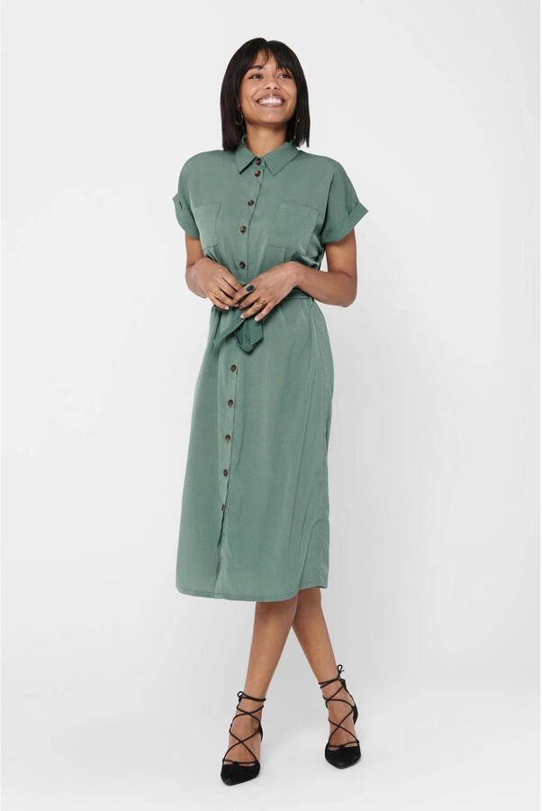 ONLY blousejurk ONLHANNOVER met all over print en ceintuur groen - Foto 2