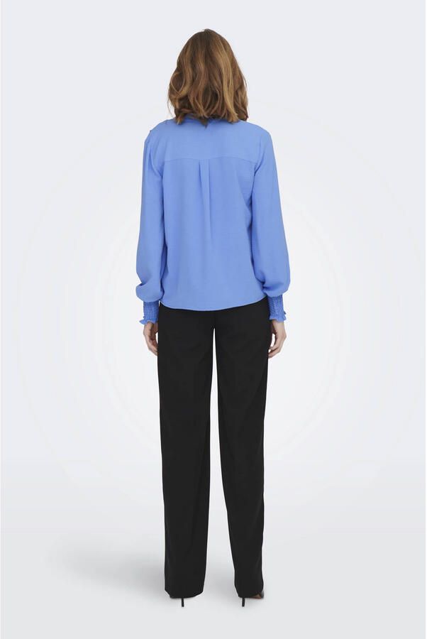 Only V-Hals Smock Top Blue Dames
