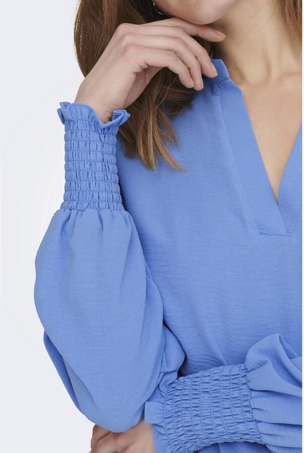 Only V-Hals Smock Top Blue Dames - Foto 2