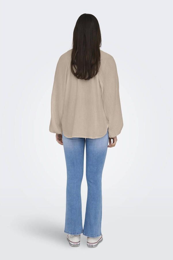 Only V-Neck Life Top in Oxford Tan Beige Dames