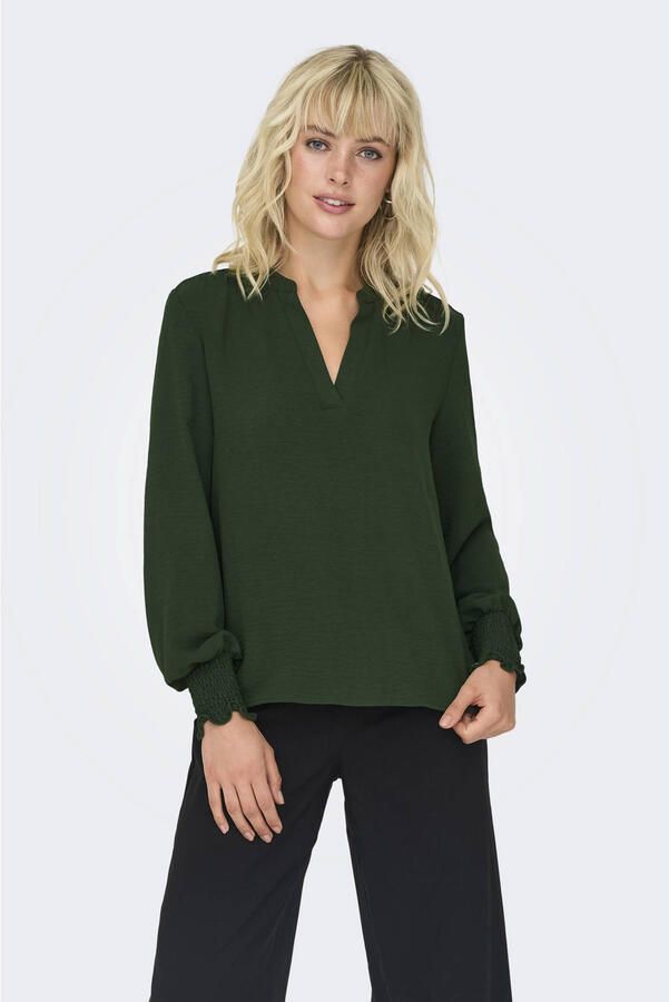 ONLY blousetop ONLMETTE van polyester donkergroen