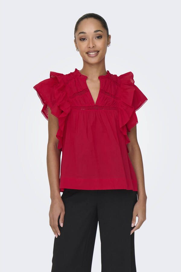 Only Blouse Noos Top Sunny Life High Risk Red - Foto 2