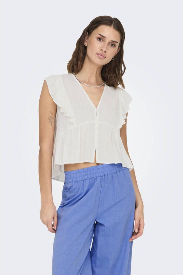 Only Loose fit blouse van een mix van viscose en linnen model 'RIAN FLORENCE' - Foto 3