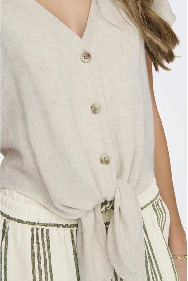 Only Regular fit blouse van een mix van viscose en linnen model 'SIESTA'