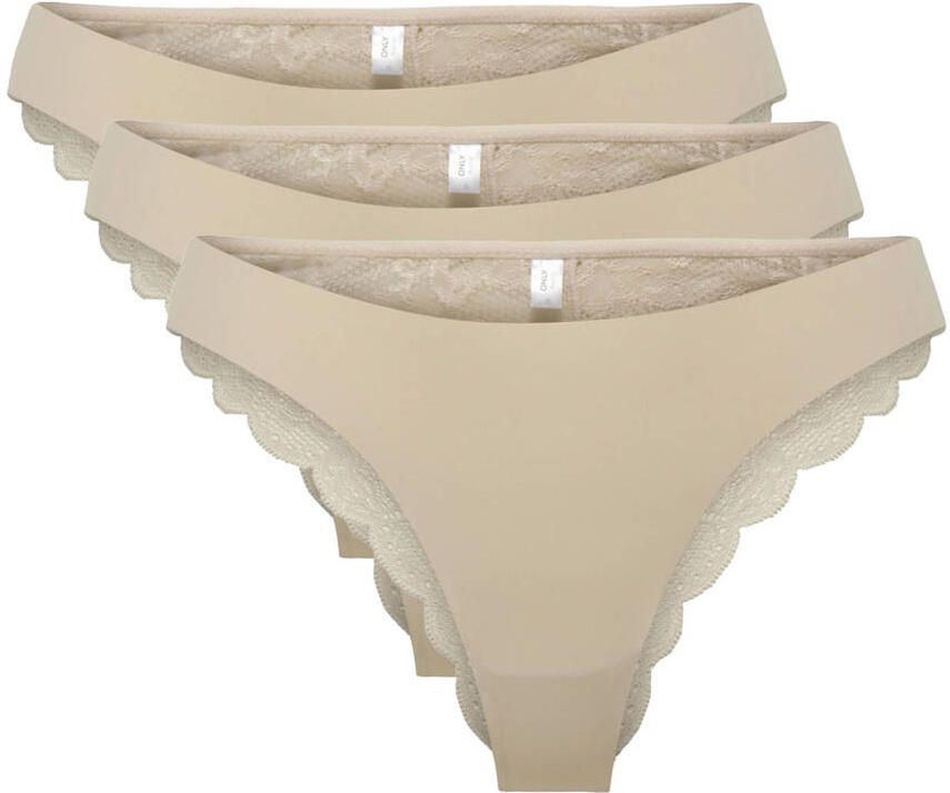 Only Brazilian slip ONLCHLOE LACE BRAZIL 3-PACK NOOS ACC (set 3 stuks)