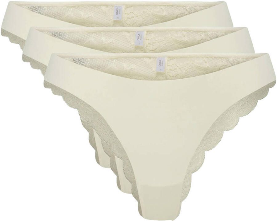 Only Brazilian slip ONLCHLOE LACE BRAZIL 3-PACK NOOS ACC (set 3 stuks) - Foto 3