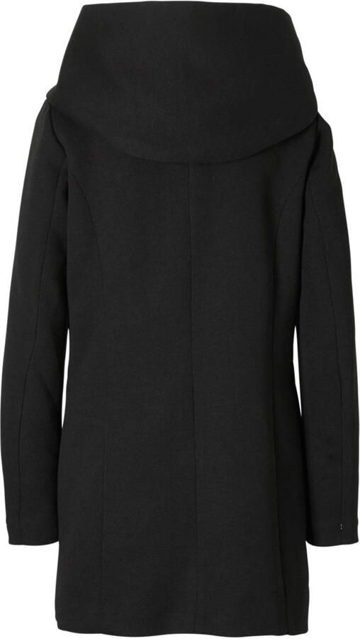 Only Zwarte gedrapeerde jas met capuchon en verborgen sluiting Zwart Dames - Foto 3