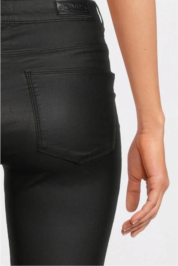 Only Imitatieleren broek ONLANNE K MID WAIST COATED PNT NOOS