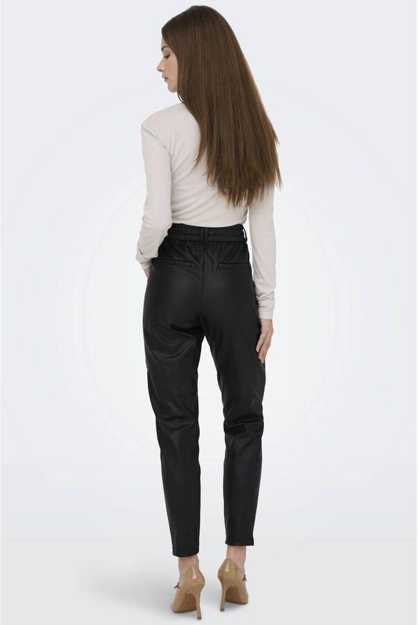 Only Broek met rechte pijpen van kunstleer met elastische band Model 'POPTRASH' - Foto 2