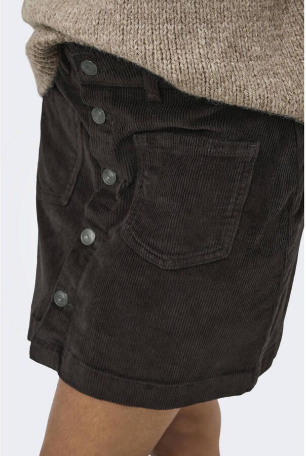 ONLY corduroy mini rok donkerbruin - Foto 2