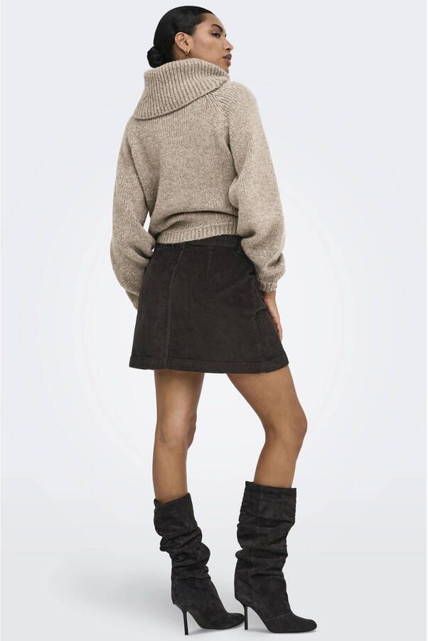 ONLY corduroy mini rok donkerbruin - Foto 3