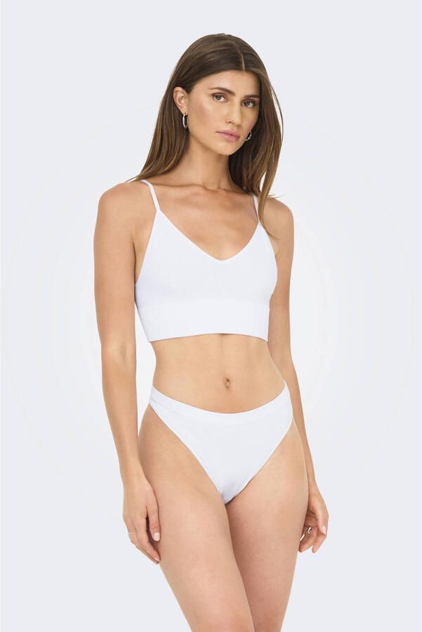 Only Bustier ONLVICKY RIB S-L V-NECK 3-PACK TOP NOOS figuuraccentuerend modieus materiaalmix jersey spaghettibandjes (set 3-delig) - Foto 2