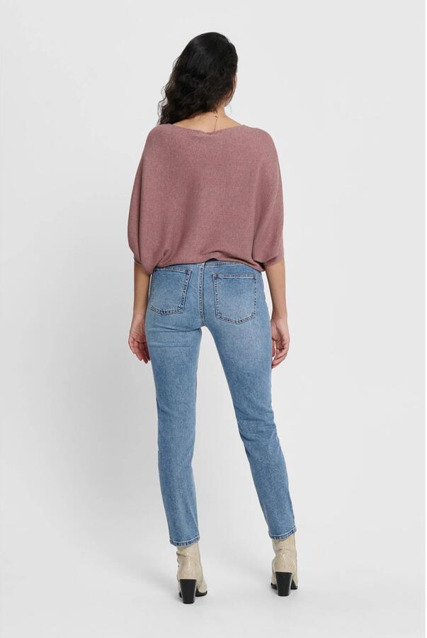 ONLY cropped high waist straight fit jeans ONLEMILY denim medium blue regular