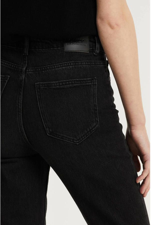 ONLY cropped high waist straight leg jeans ONLEMILY black denim regular - Foto 2