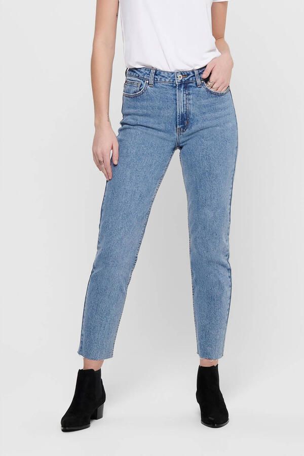 ONLY cropped high waist straight leg jeans ONLEMILY blue light denim - Foto 3