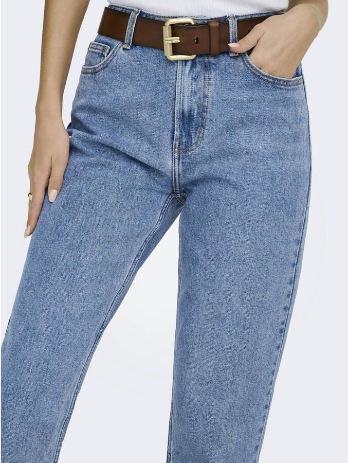 ONLY cropped high waist straight leg jeans ONLEMILY blue light denim - Foto 3