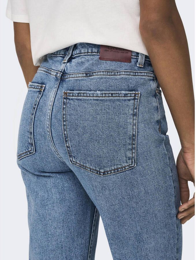 ONLY cropped high waist straight leg jeans ONLEMILY blue light denim - Foto 2