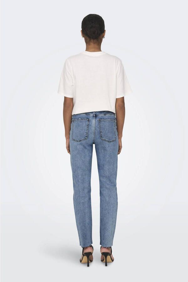 ONLY cropped high waist straight leg jeans ONLEMILY blue light denim - Foto 5