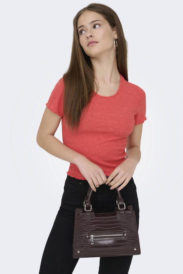 ONLY cropped top rib gebreid