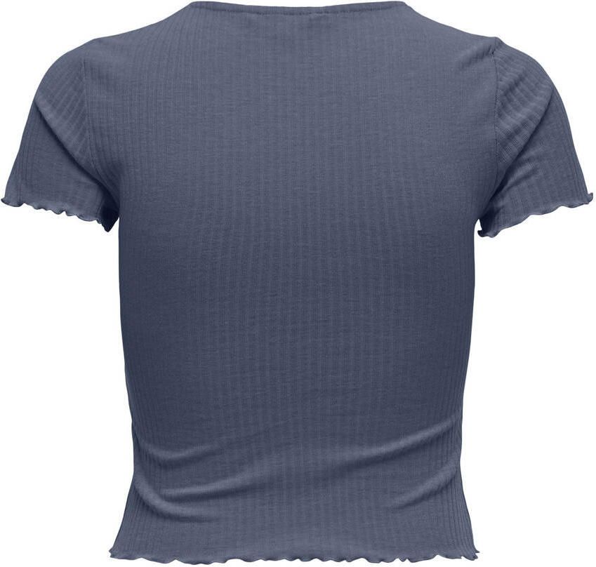 Only Shirt met ronde hals ONLEMMA S S SHORT TOP NOOS JRS Ronde hals modieus regular fit gegolfde afwerking effen - Foto 2