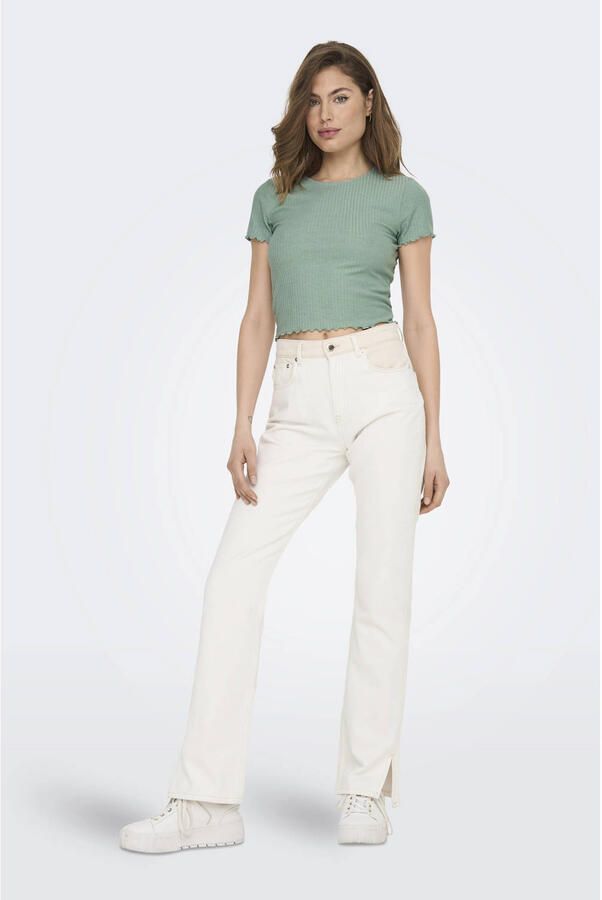Only Shirt met ronde hals ONLEMMA S S SHORT TOP NOOS JRS Ronde hals modieus regular fit gegolfde afwerking effen - Foto 2